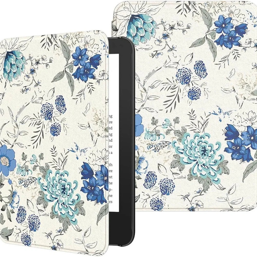Kindle Case - Blue and White Floral